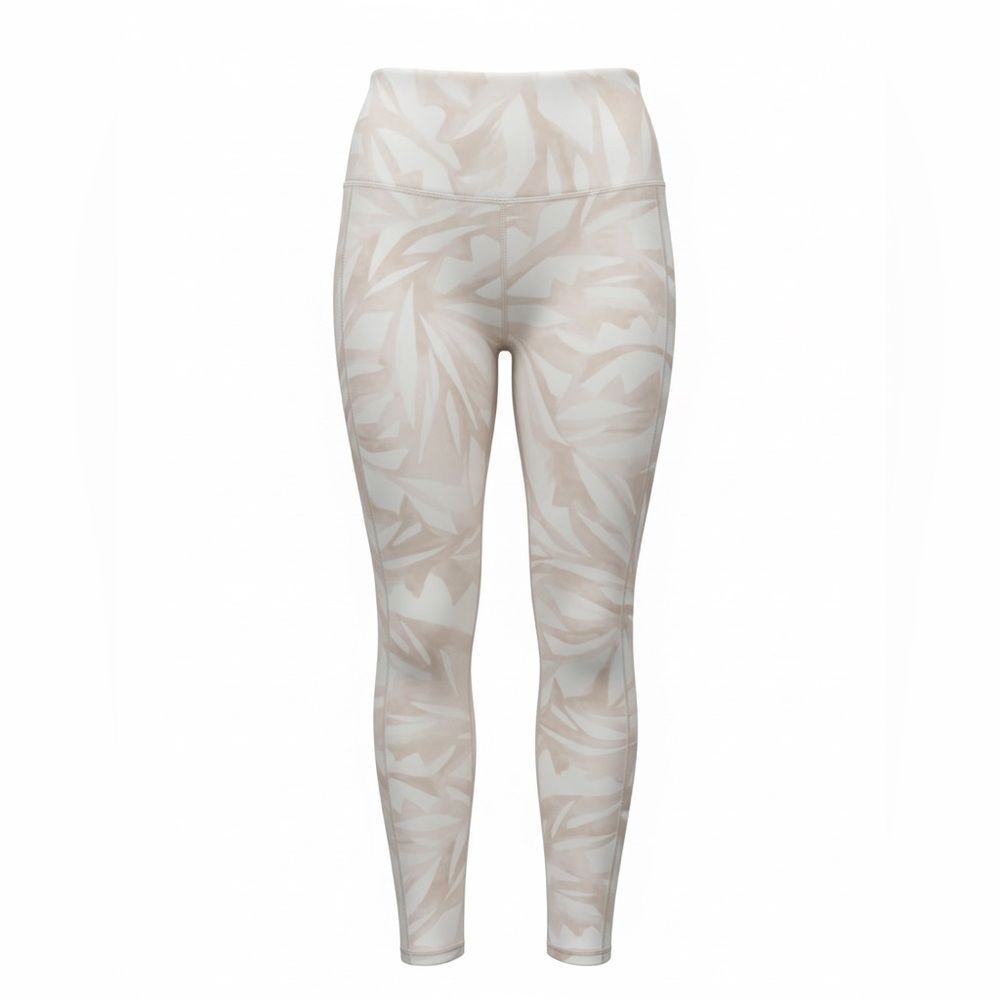 ATHLETA NEW WOMENS STRETCH PANTS SIZE 5 WHITE WITH PINK DESIGN